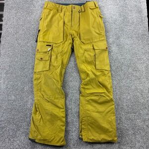 Volcom Snow Pants Mens Large Mustard Yellow Relaxed Snowboard 15K/10K Cargo